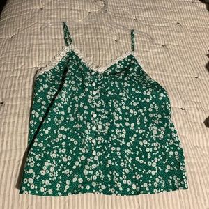 Green floral tank.